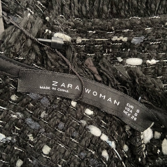 Blogger Classic!! ZARA BNWT Tweed Fringe Hem Midi Dress - Picture 7 of 8